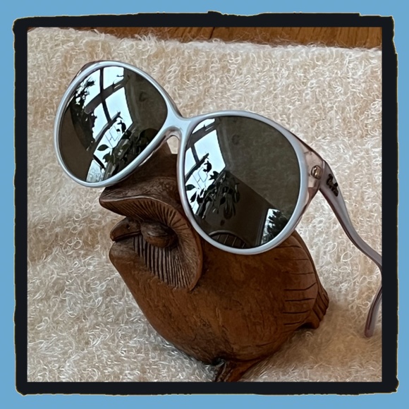 Vintage Ray-Ban Christie L9811 Blue Grey Sunglasses B&L CurvyWavy Oversized 70s